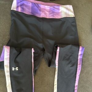 Under Armour Black and Purple Compression Leggings
